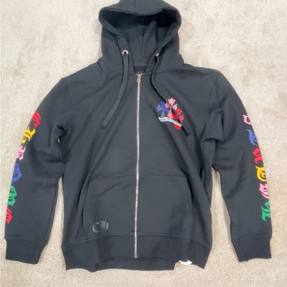 Chrome Hearts Black Hoodie with colorful Accents